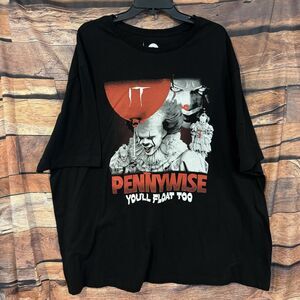 Pennywise IT Clown "You'll Float Too" Horror Movie Halloween Graphic T-Shirt 3XL